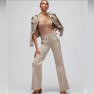 NWT -White House Black Market - Size 4 Long - HR Mariner Wide Leg Pants.